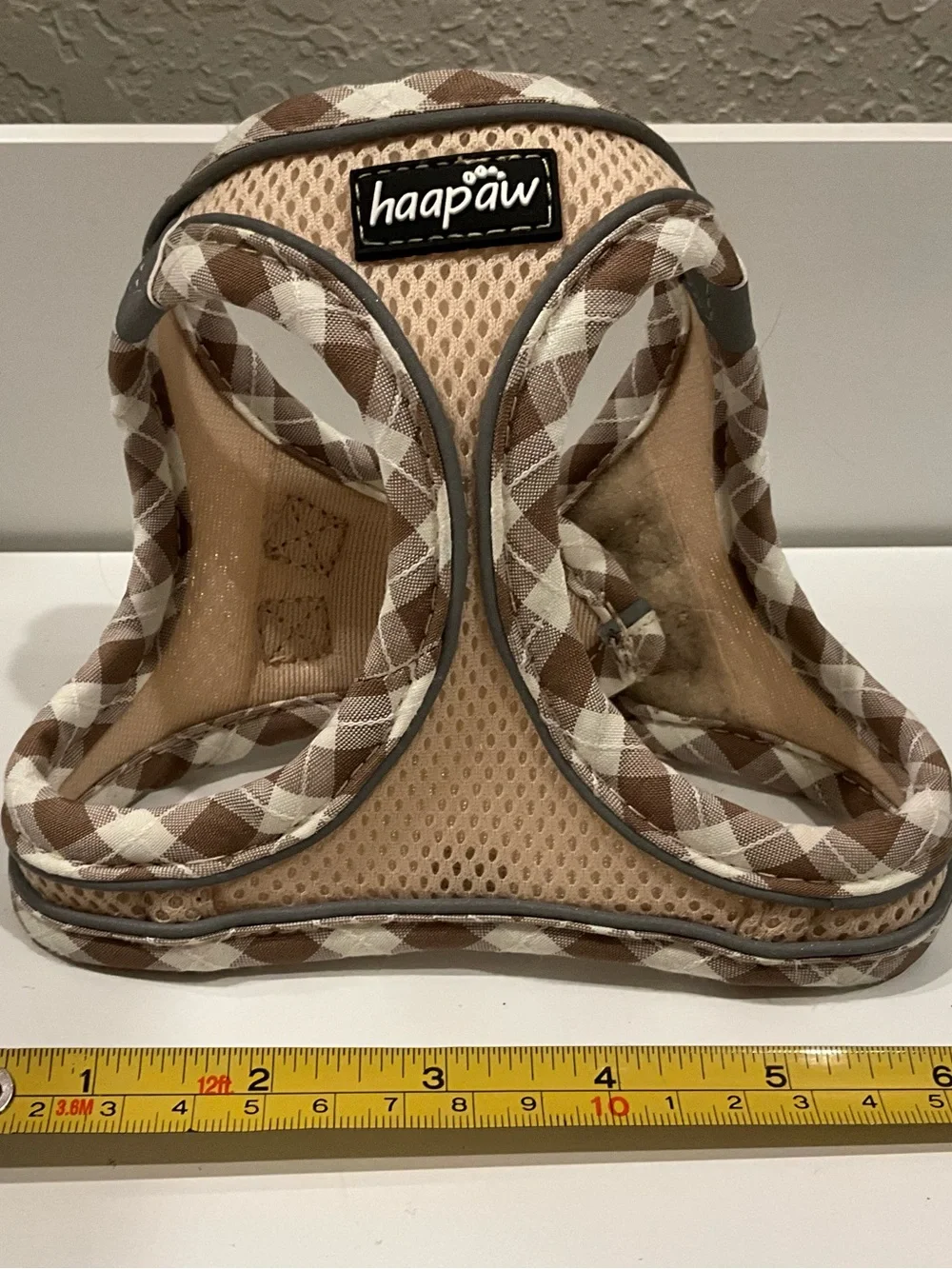Haapaw Small Dog Harness Plaid Step-In Adjustable Mesh
